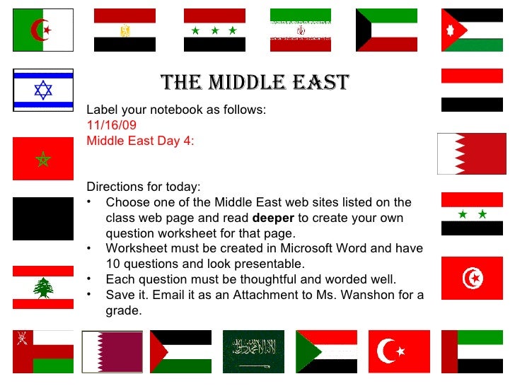 7th grade Middle East WebQuest