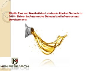 Middle East and North Africa Lubricants Market Outlook to
2019 - Driven by Automotive Demand and Infrastructural
Developments
 