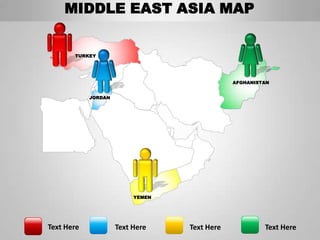 MIDDLE EAST ASIA MAP


       TURKEY




                                              AFGHANISTAN


            JORDAN




                          YEMEN




Text Here            Text Here    Text Here            Text Here
 