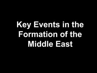 Key Events in the Formation of the Middle East 