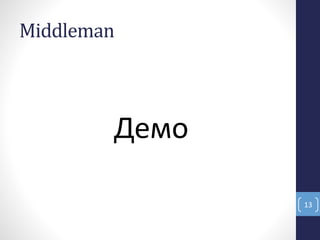 Middleman
Демо
13
 