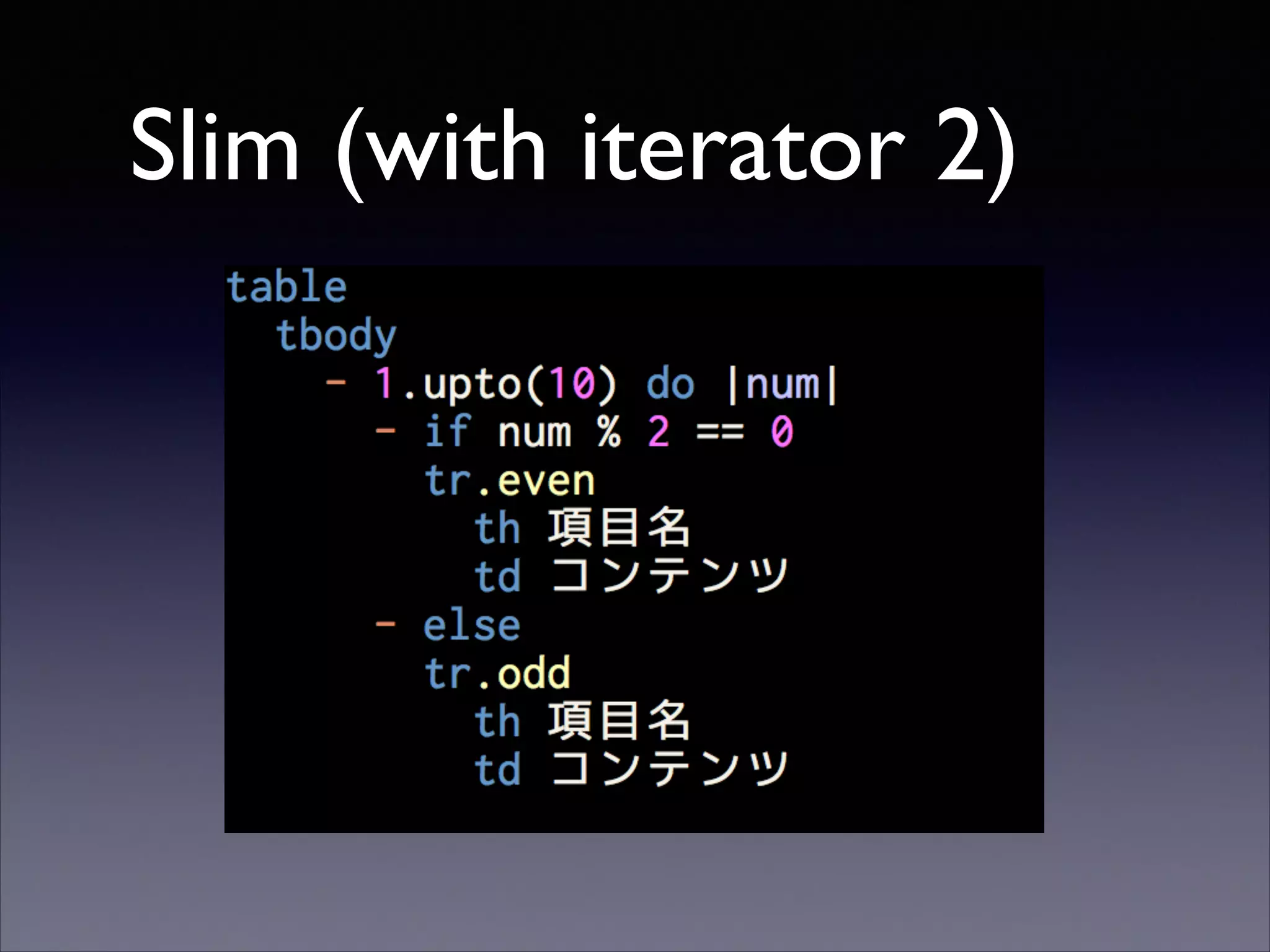 Slim (with iterator 2)

 