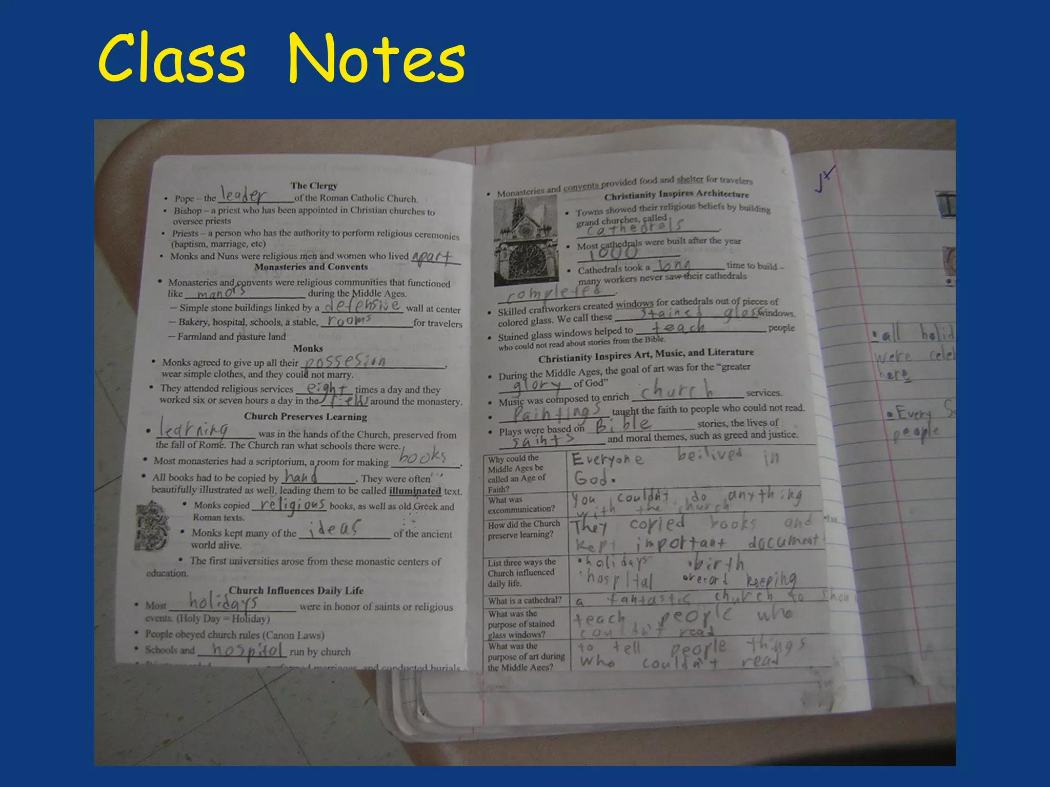 Class Notes
 