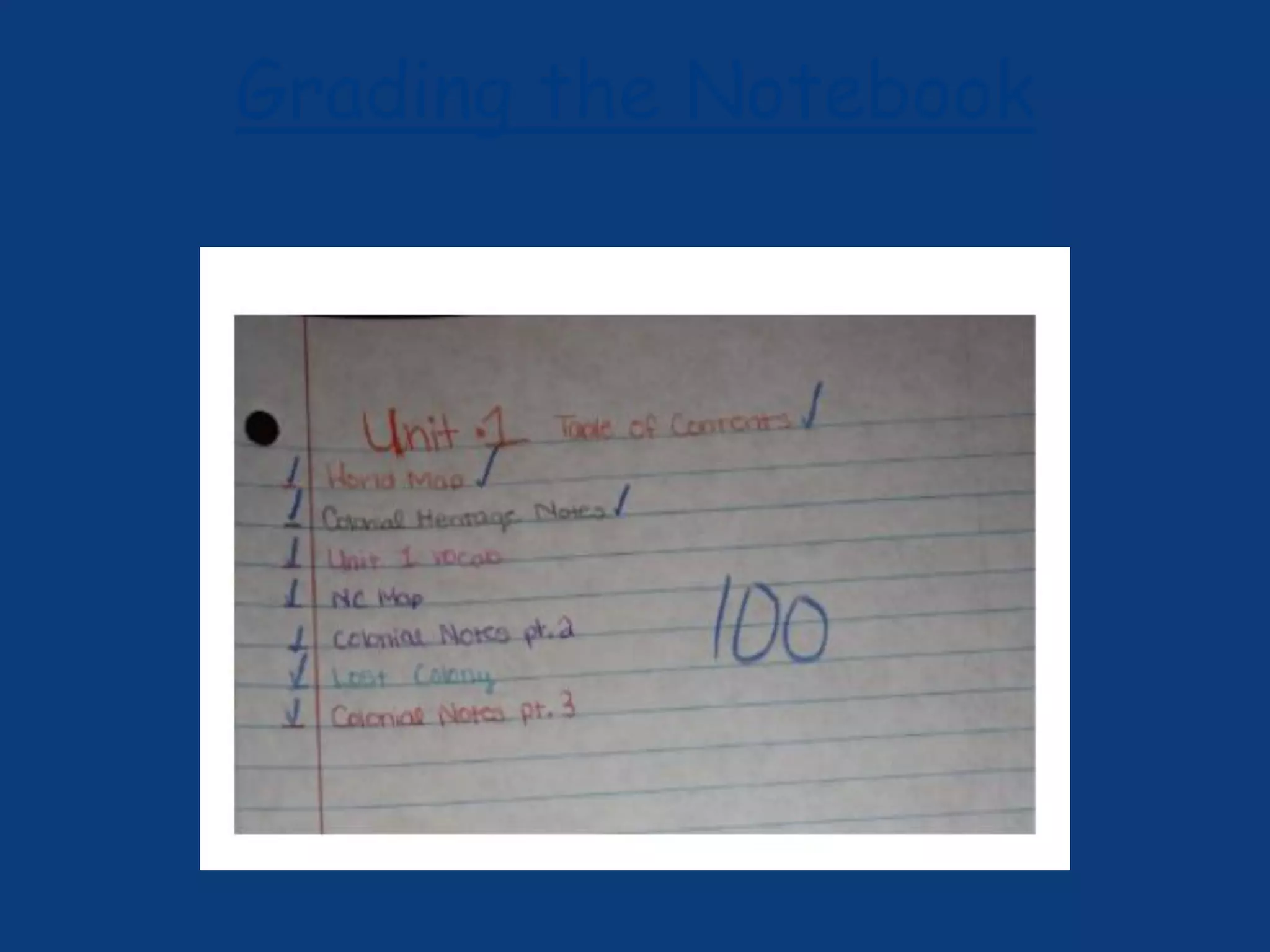 Grading the Notebook
 