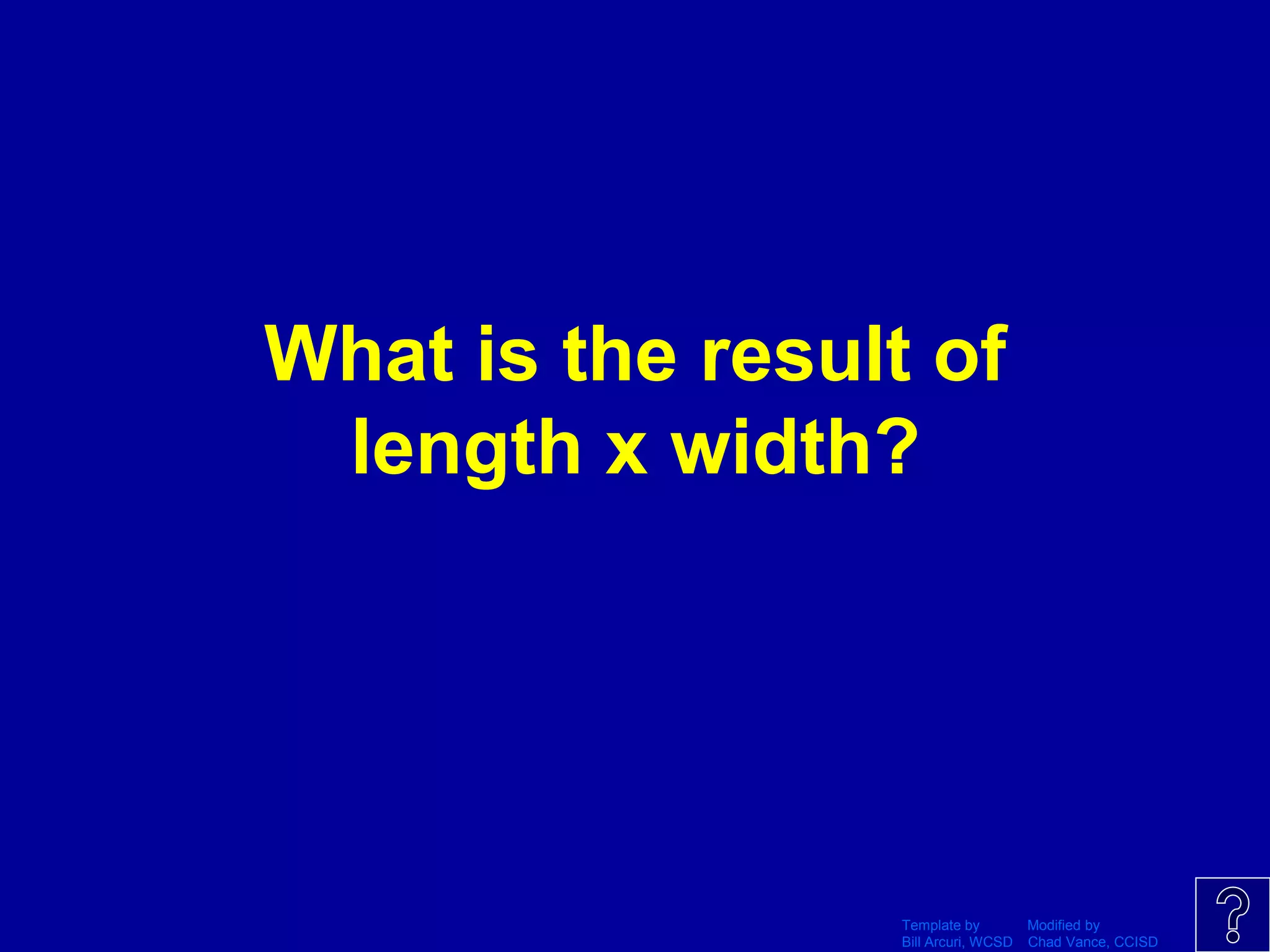 Middle school math jeopardy PPT