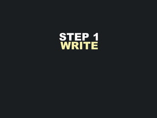 STEP 1
WRITE
 