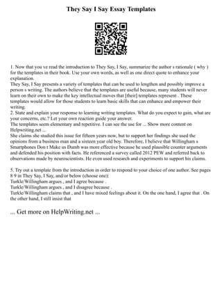 I Say Examples Middle School Writing, Writing Lessons, Ielts Writi | PDF