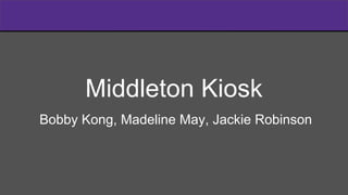 Middleton Kiosk
Bobby Kong, Madeline May, Jackie Robinson
 