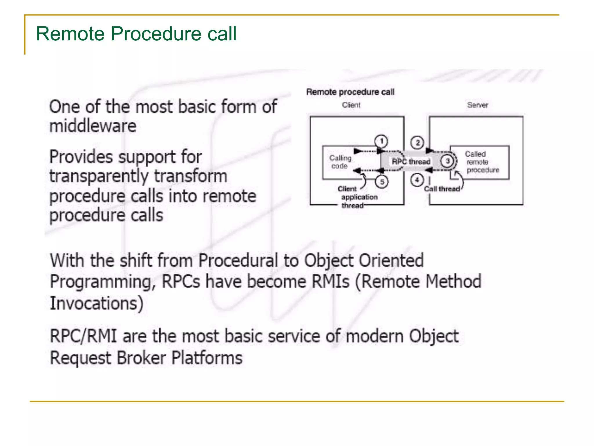 Remote Procedure call
 