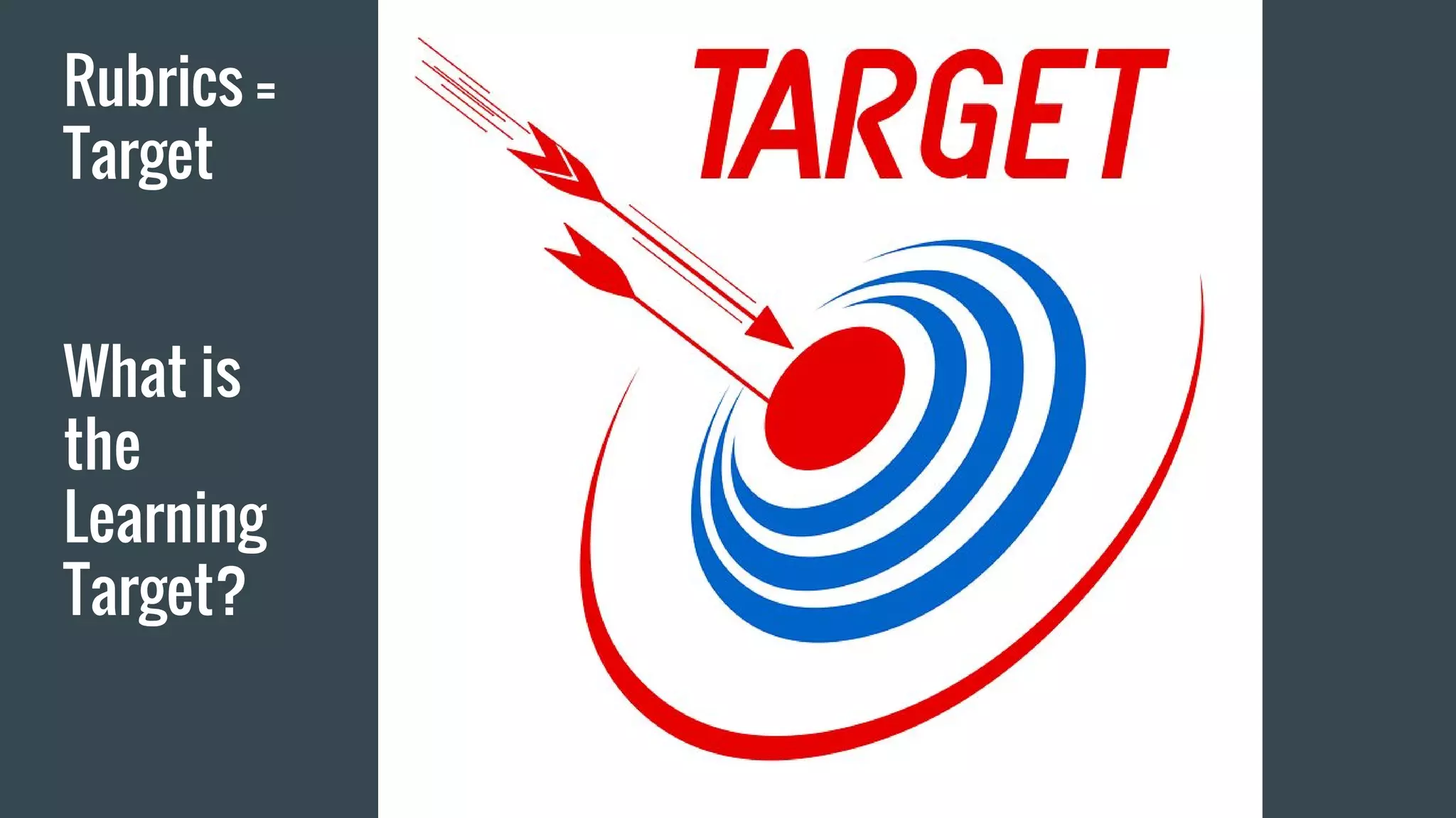 Rubrics =
Target
What is
the
Learning
Target?
 