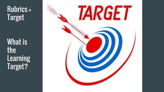Rubrics =
Target
What is
the
Learning
Target?
 
