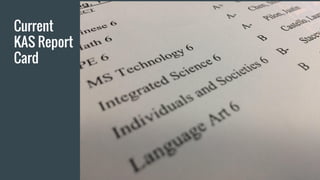 Current
KAS Report
Card
 