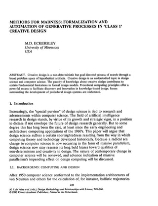 Methods for Madness: Formalization and Automation of Generative Design Processes