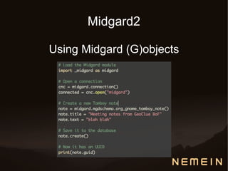 Midgard2

Using Midgard (G)objects
 