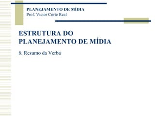 ESTRUTURA DO PLANEJAMENTO DE MÍDIA 6. Resumo da Verba 