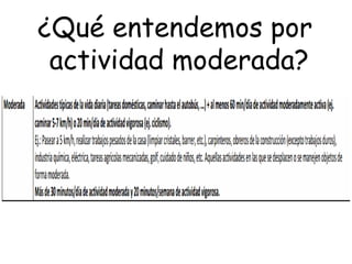 ¿Qué entendemos por
actividad moderada?
 