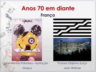 Anos 70 em diante França Tendência Polonesa – Ilustração Grapus Postura Objetiva Suíça Jean Widmer 