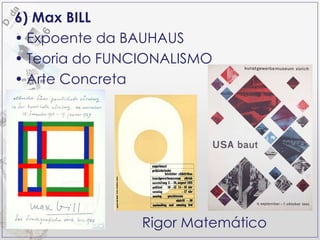 6) Max BILL Expoente da BAUHAUS Teoria do FUNCIONALISMO Arte Concreta   Rigor Matemático 