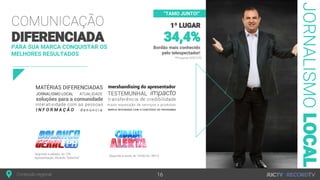 PARA SUA MARCA CONQUISTAR OS
MELHORES RESULTADOS
Bordão mais conhecido
pelo telespectador!
“TAMO JUNTO!”
 