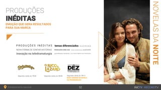 NOITE
EMOÇÃO QUE GERA RESULTADOS
PARA SUA MARCA
NOVO HORÁRIO DE NOVELA
NA PROGRAMAÇÃO
 