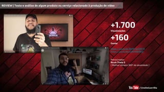 +1.700Visualizações
+160Gostei
https://youtu.be/BwM-byOWY3I
https://youtu.be/e5RVA9bING0
Patrocinador:
Ricoh Theta S
( Melhor câmera 360º da atualidade )
/ CineDeGuerrilha
REVIEW | Teste e análise de algum produto ou serviço relacionado à produção de vídeo
 