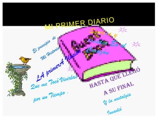 Mi primer DiarioSonrisa y sonidos En el  CorazónEl principio  de Mi Historia LA primerA Ilusión  Hasta que lleGÓ a su FinalQue me Tocó Vivirlas por un Tiempo .Y la nostalgia Invadió