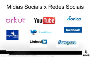Mídias Sociais x Redes Sociais
 