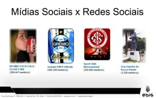 Mídias Sociais x Redes Sociais
 