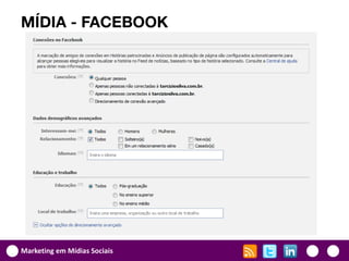 MÍDIA - FACEBOOK




Marketing em Mídias Sociais
 