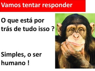 Vamos tentar responder

O que está por
trás de tudo isso ?


Simples, o ser
humano !
 