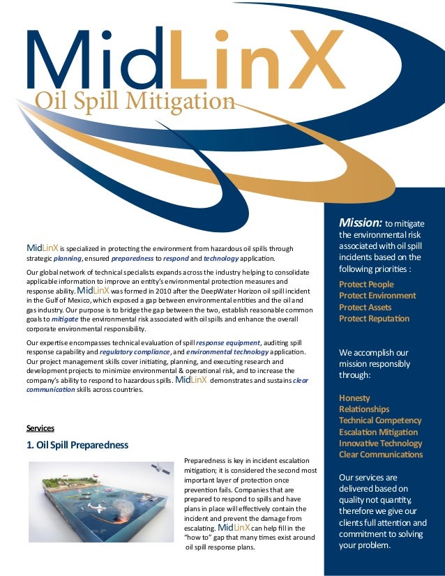 Midlinx oil spill mitigation