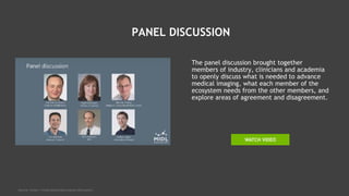 PANEL DISCUSSION
The panel discussion brought together
members of industry, clinicians and academia
to openly discuss what is needed to advance
medical imaging, what each member of the
ecosystem needs from the other members, and
explore areas of agreement and disagreement.
Source: https://midl.amsterdam/panel-discussion/
WATCH VIDEO
 