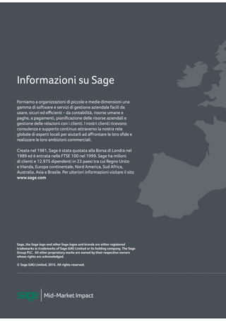 SAGE - Relazione sull'impatto Economico Europeo