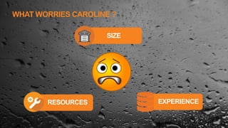 WHAT WORRIES CAROLINE ?
4
SIZE
RESOURCES EXPERIENCE
 