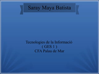 Saray Maya Batista

Tecnologies de la Informació
( GES 1 )
CFA Palau de Mar

 