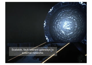 27 
Scalable, fault tolerant gateways to 
external networks 
 