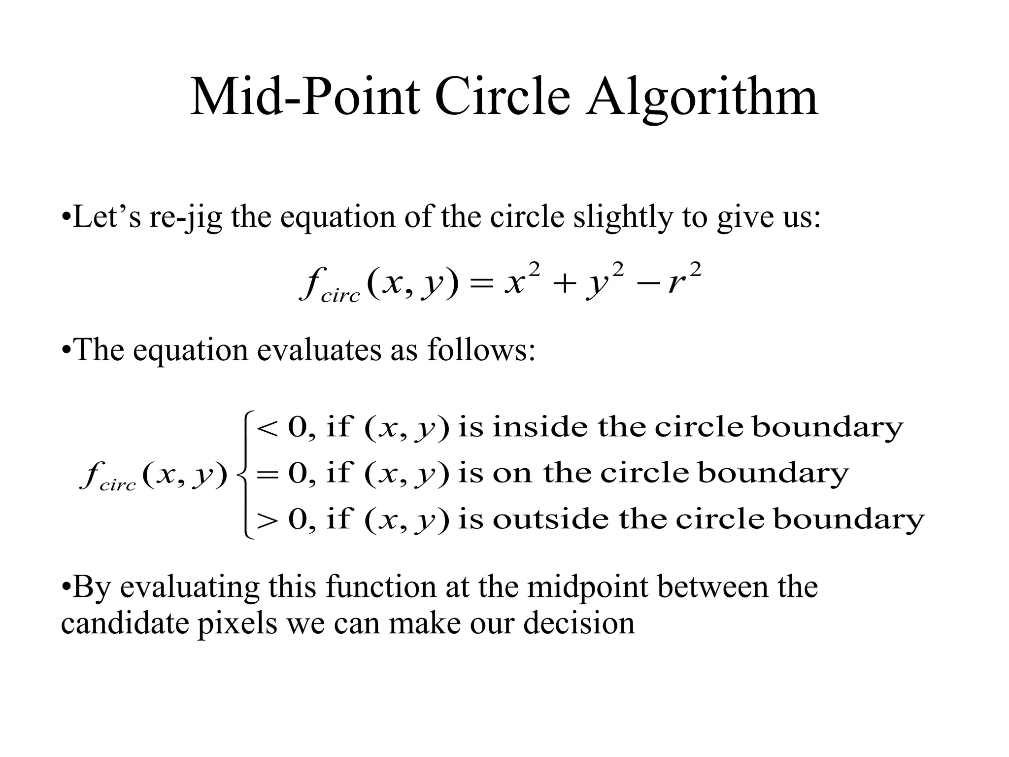Mid point algorithm pdf