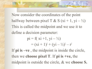 Midpoint circle algo | PPT