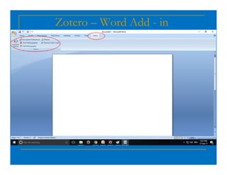 Zotero – Word Add - in
 