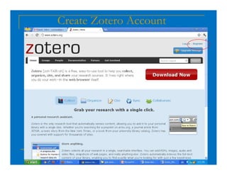 Create Zotero Account
 