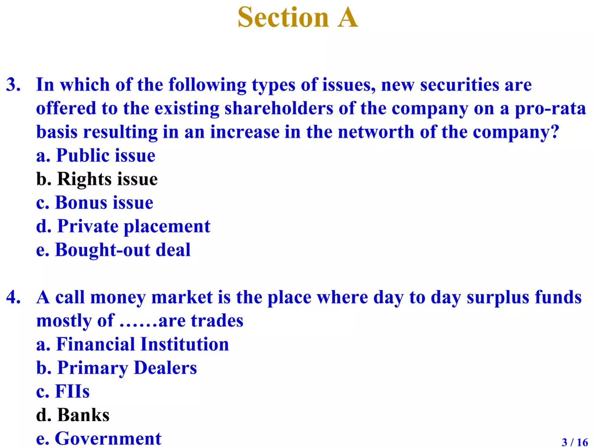 Mid semester exam solutions, 2009