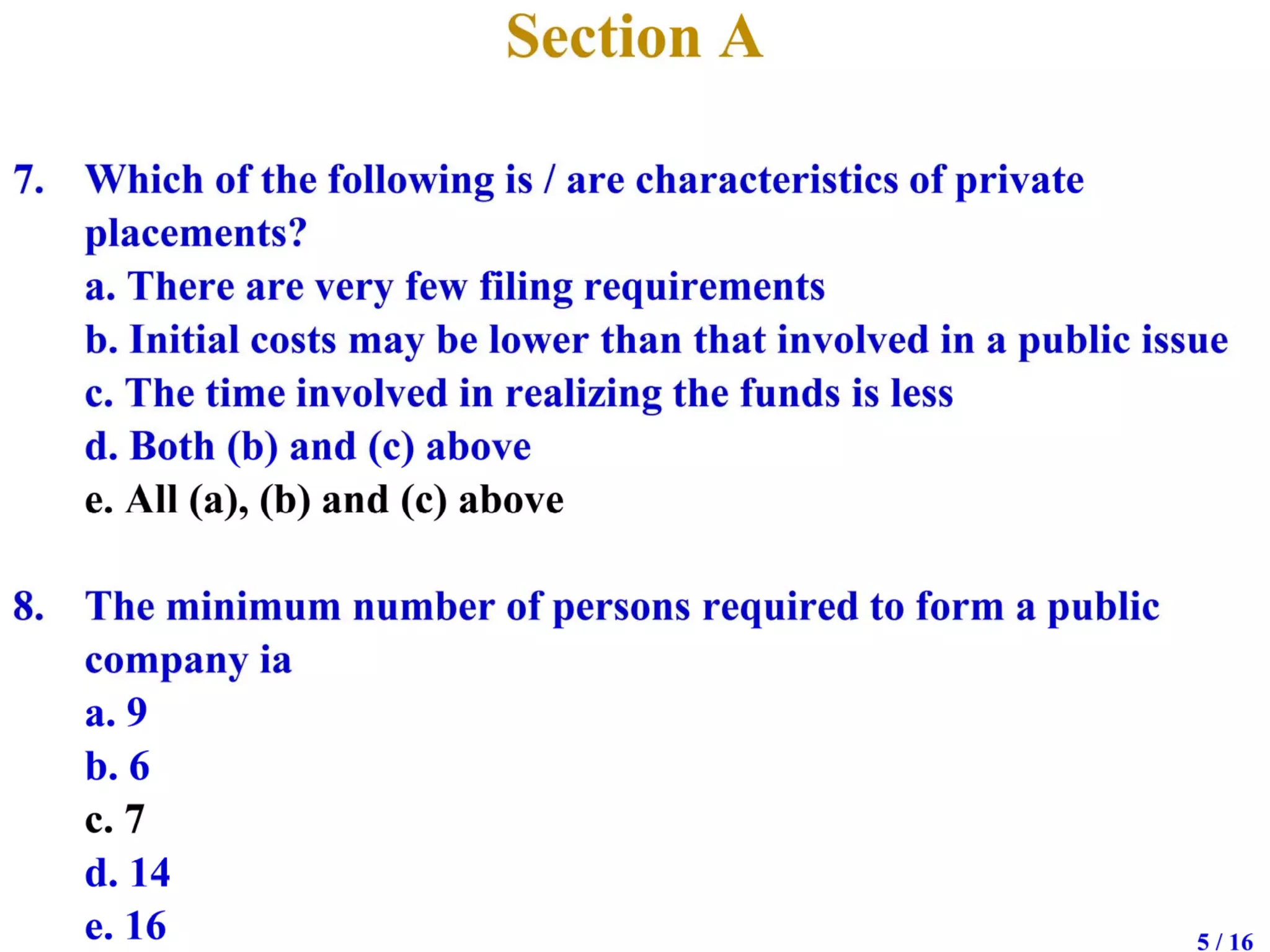 Mid semester exam solutions, 2009