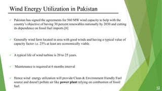 Wind Energy Potential & Utilization in Pakistan | PPTX