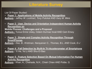 Human Activity Recognition in Android | PPTX