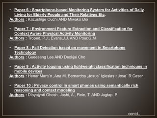 Human Activity Recognition in Android | PPTX