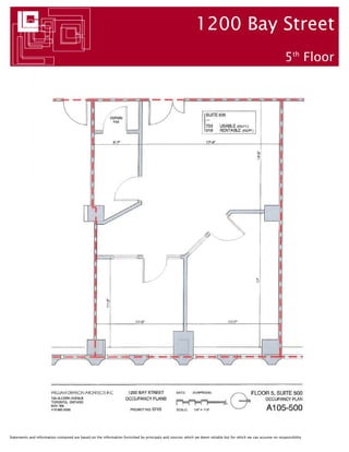 1200 Bay Street
                                                                                                                             Building Features
                                                                       Immediate access to both subways

                                                                       Management office on premises

                                                                       Smoke detectors throughout wired to monitoring station

                                                                       Passcard security system providing 24 hour access

                                                                       Enterphone for visitors after hours

                                                                       Security officer on-site 3:00 pm to 11:00 pm weekdays and
                                                                       9:00 am to 3:00 pm Saturdays

                                                                       Refurbished elevators, complete with emergency telephones

                                                                       Secured washroom facilities

                                                                       Storage available on-site

                                                                       Air conditioned boardroom facility on lower level

                                                                       Energy efficient full spectrum fluorescent lighting

                                                                       Air induction HVAC system with individual thermostatic
                                                                       control in perimeter offices

                                                                       Energy management system provides air conditioning and
                                                                       heating six days a week

                                                                       All air supplied is filtered and blended with fresh air

                                                                       Nine foot ceilings throughout

                                                                       Two on-site superintendents




Statements and information contained are based on the information furnished by principals and sources which we deem reliable but for which we can assume no responsibility
 