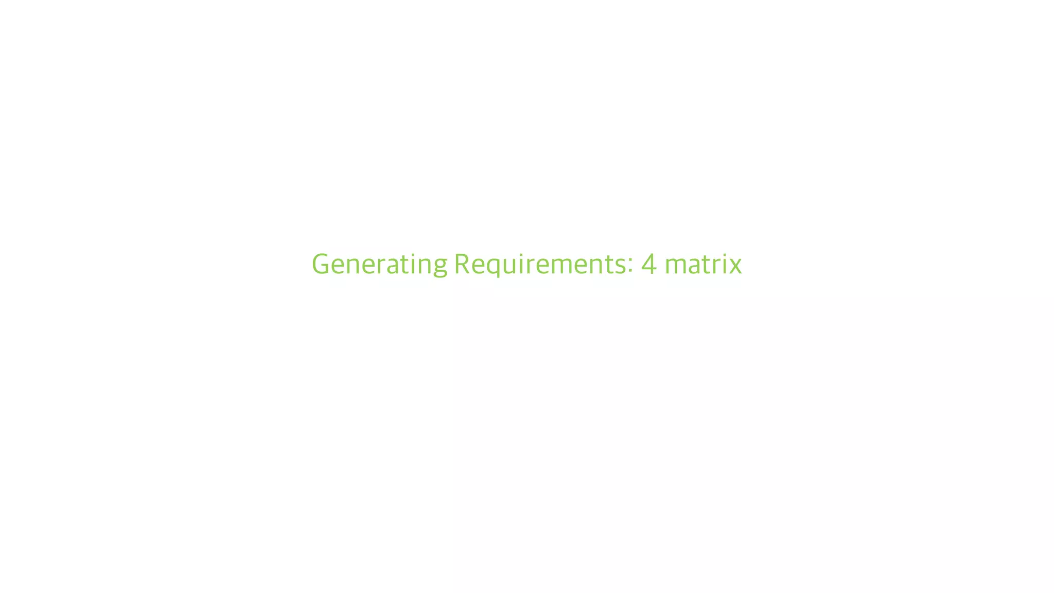 Generating Requirements: 4 matrix
 