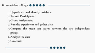 Basic between subjects design Experimental Psychology | PDF