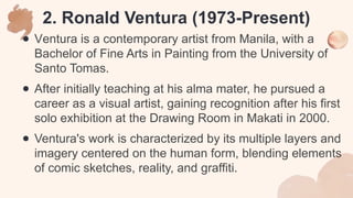 Roles and Contributions of Different Filipino artists to the ...