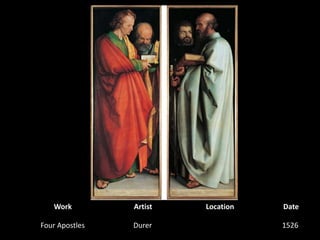 WorkArtistLocationDateFour ApostlesDurer1526 